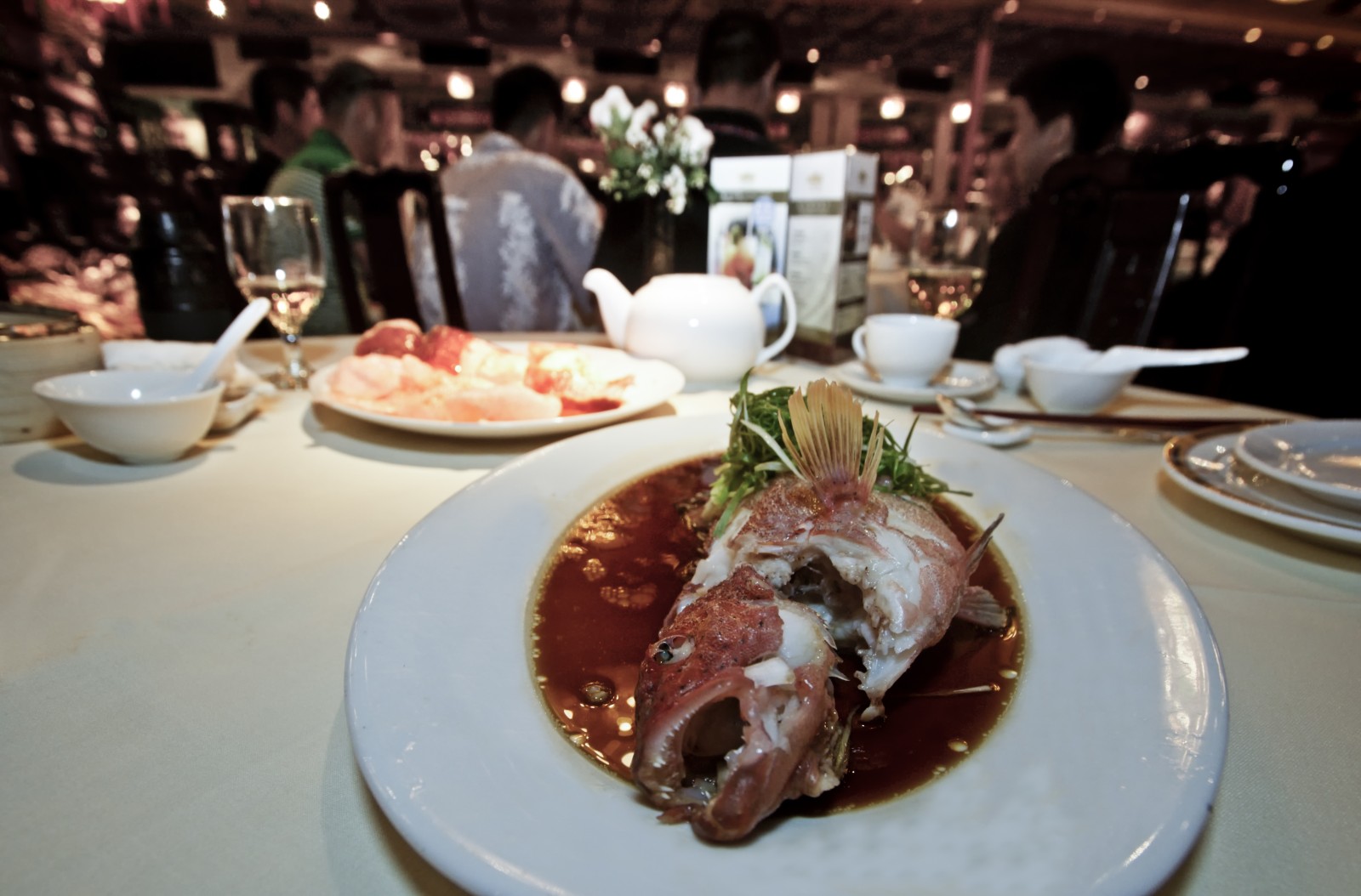 Grouper served at a Hong Kong Restuaurant