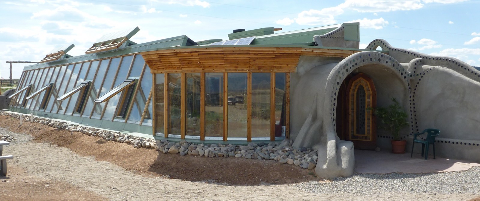 Earthship building in New Mexico